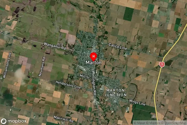 Marton,Manawatu-Wanganui Satellite Map