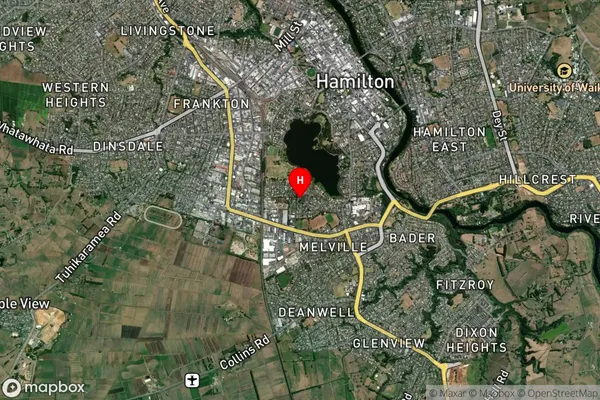 Hamilton Lake,Waikato Satellite Map