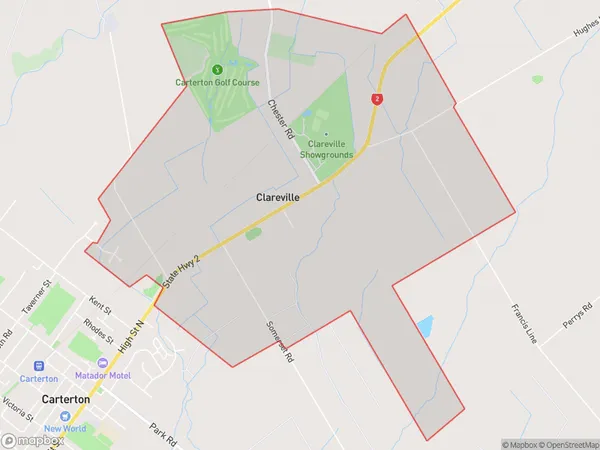 Clareville, Wellington Polygon Area Map