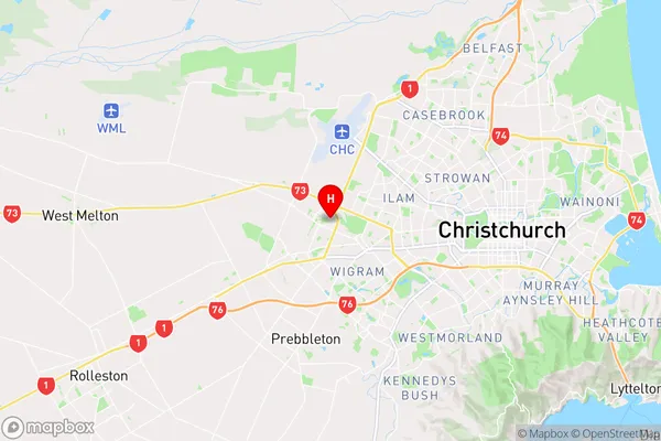 Broomfield,Canterbury Region Map