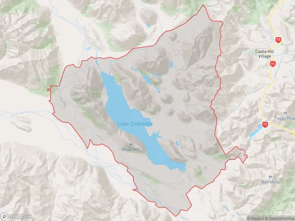 Lake Coleridge, Canterbury Polygon Area Map