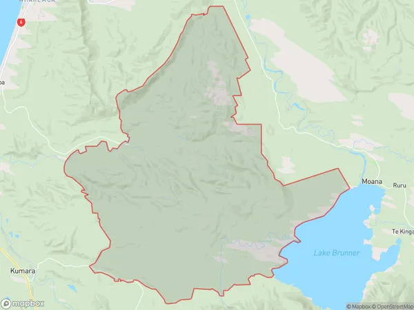 Dunganville, West Coast Polygon Area Map