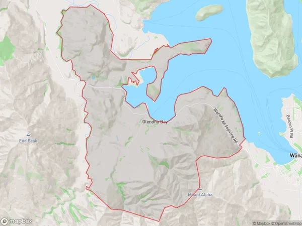 Glendhu Bay, Otago Polygon Area Map