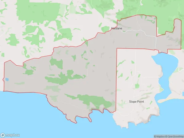 Haldane, Southland Polygon Area Map