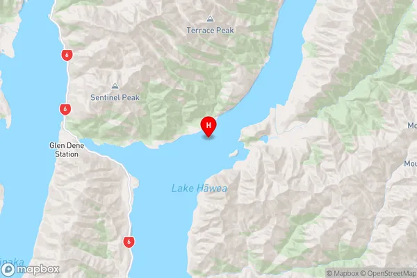Lake Hawea,Otago Region Map