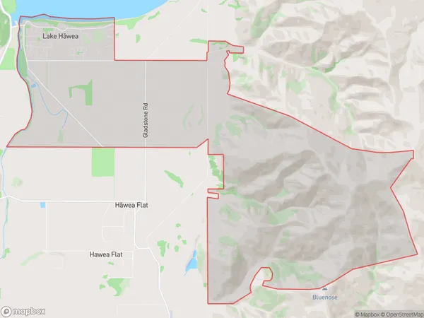 ZipCode 9345 Map for Lake Hawea