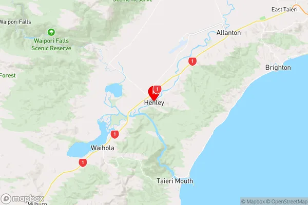 Henley,Otago Region Map