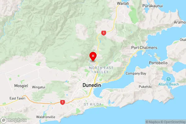 Leith Valley,Otago Region Map