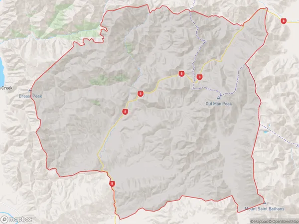 Lindis Pass, Canterbury Polygon Area Map