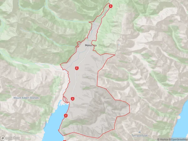 Makarora, Otago Polygon Area Map