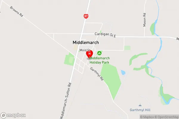 Middlemarch,Otago Area Map