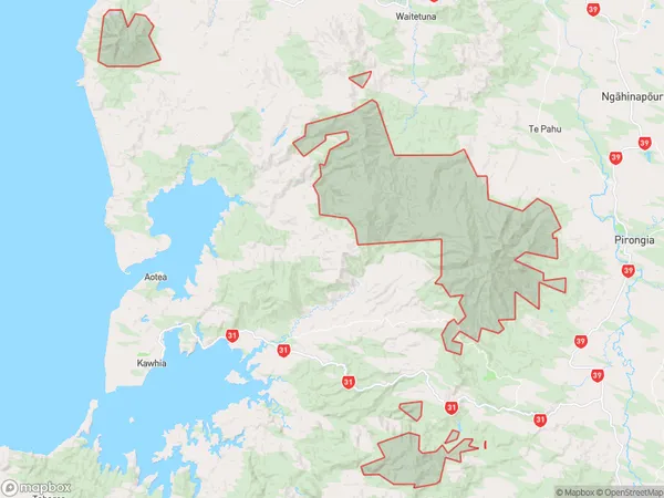 Pirongia Forest Park,  Polygon Area Map