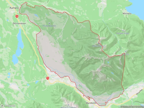 Hohonu, West Coast Polygon Area Map