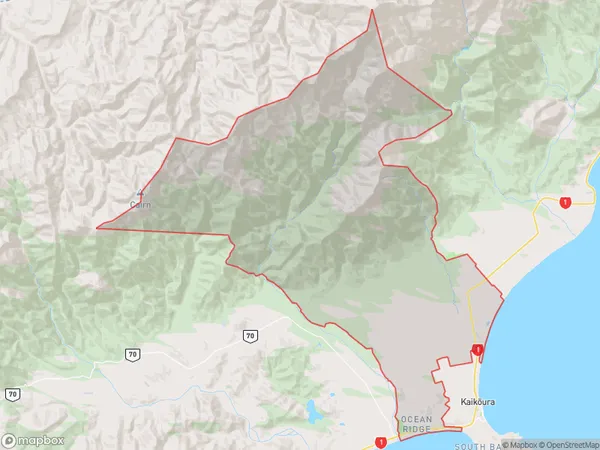 Kaikoura Flat, Canterbury Polygon Area Map