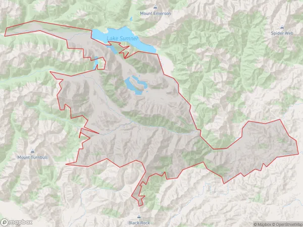 Lake Sumner National Park,  Polygon Area Map