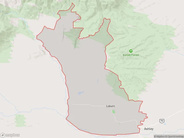 Loburn, Canterbury Polygon Area Map