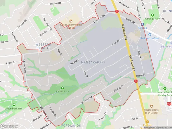 Mangakakahi, Bay of Plenty Polygon Area Map