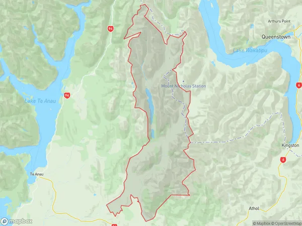 Mavora, Southland Polygon Area Map