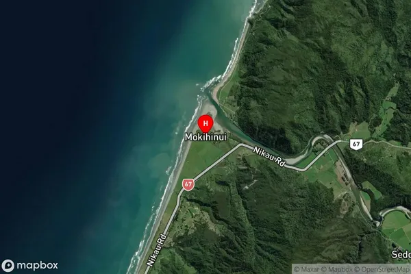 Mokihinui,West Coast Satellite Map