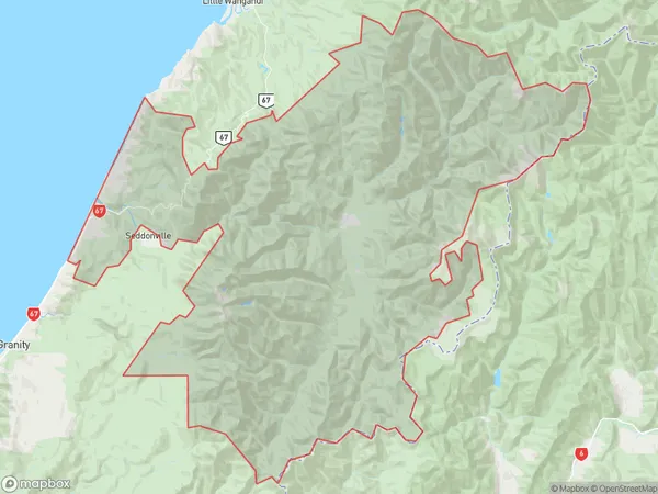 Mokihinui, West Coast Polygon Area Map