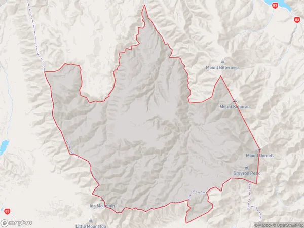 Mount Buster, Canterbury Polygon Area Map