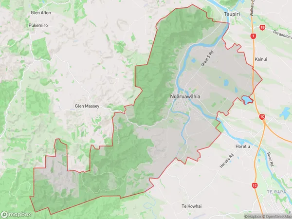 Ngaruawahia, Waikato Polygon Area Map