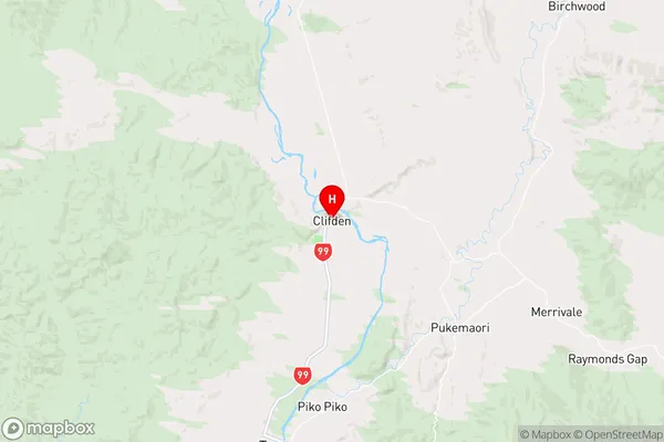 Clifden,Southland Region Map