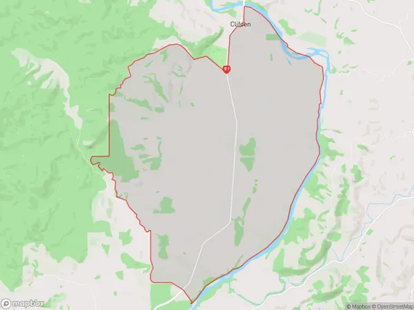 Clifden, Southland Polygon Area Map