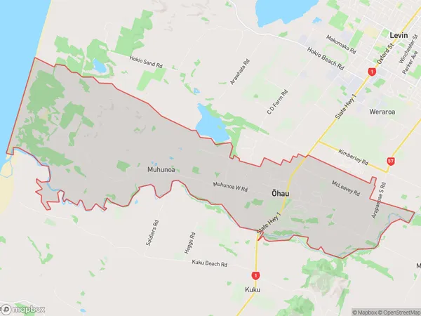 Ohau, Manawatu-Wanganui Polygon Area Map