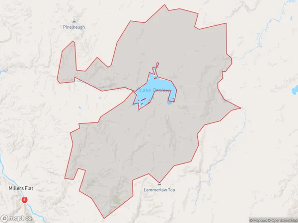 Lake Onslow, Otago Polygon Area Map