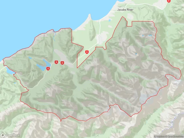 Paringa, West Coast Polygon Area Map