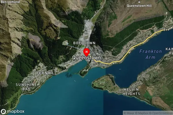 Queenstown,Otago Satellite Map