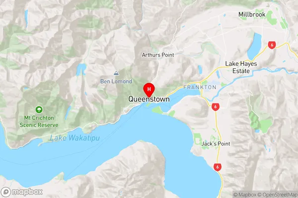 Queenstown,Otago Region Map