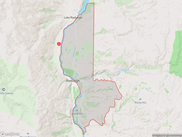 Roxburgh East, Otago Polygon Area Map