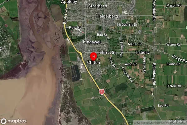 Clifton,Southland Satellite Map