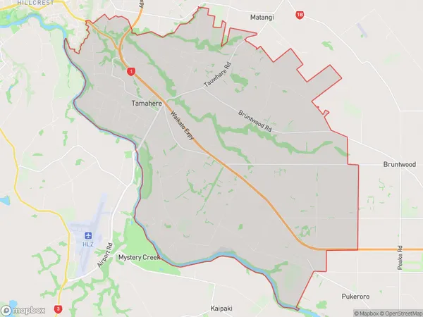 Tamahere, Waikato Polygon Area Map