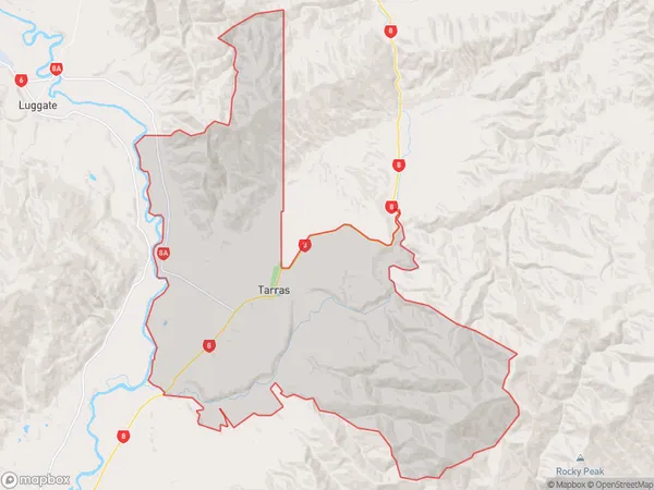 Tarras, Otago Polygon Area Map