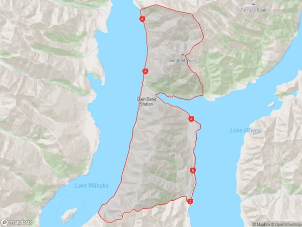 The Neck, Otago Polygon Area Map