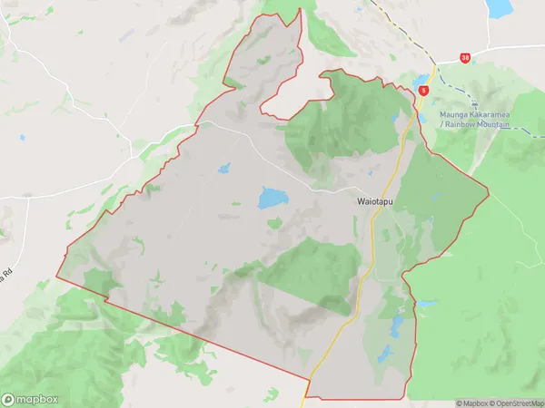 Waiotapu, Waikato Polygon Area Map