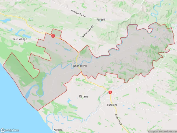 Whangaehu, Manawatu-Wanganui Polygon Area Map