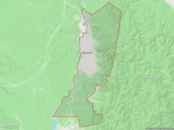 Waiohau, Bay of Plenty Polygon Area Map