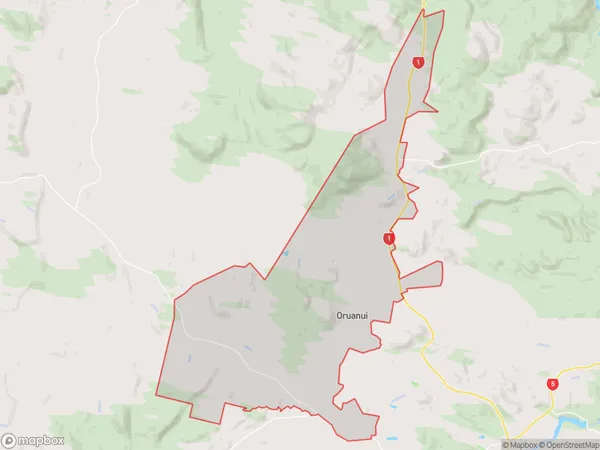 Oruanui, Waikato Polygon Area Map