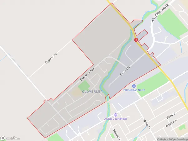 Cloverlea, Manawatu-Wanganui Polygon Area Map