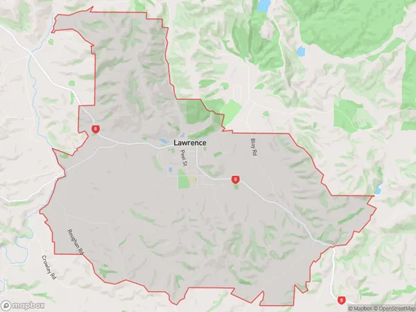 Lawrence, Otago Polygon Area Map