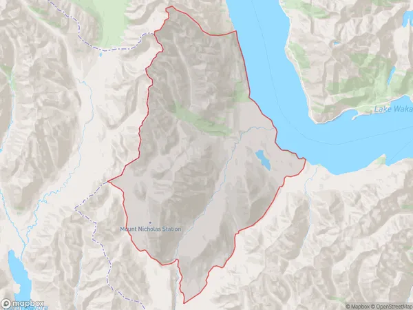 Mount Nicholas, Otago Polygon Area Map