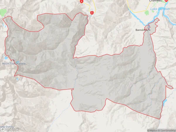 Nevis, Otago Polygon Area Map