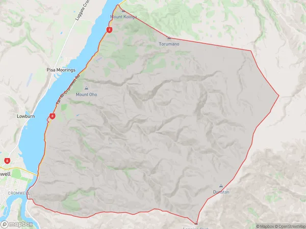 Northburn, Otago Polygon Area Map