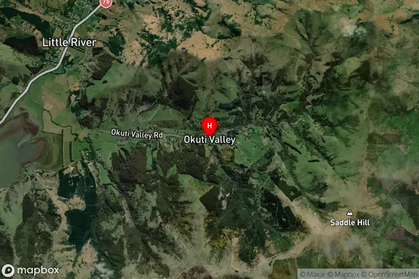 Okuti Valley,Canterbury Satellite Map