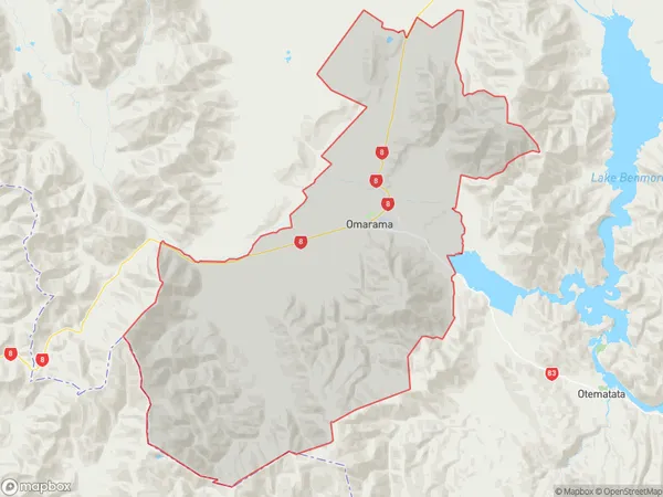 Omarama, Canterbury Polygon Area Map