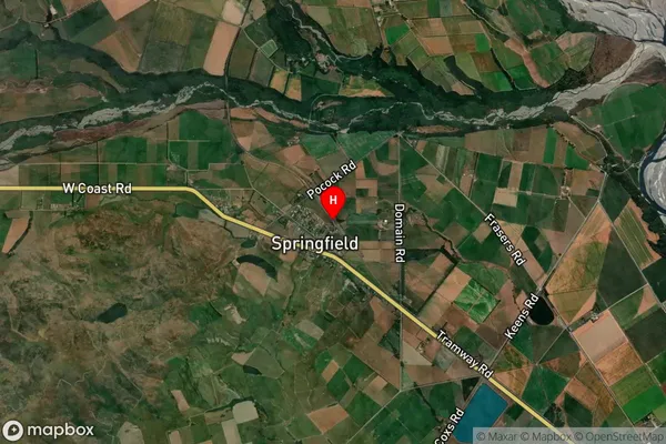 Springfield,Canterbury Satellite Map